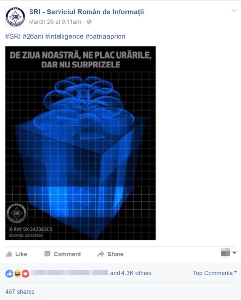 Promovare Facebook: Ghid complet pentru începători Exemplu SRI postare virala Facebook