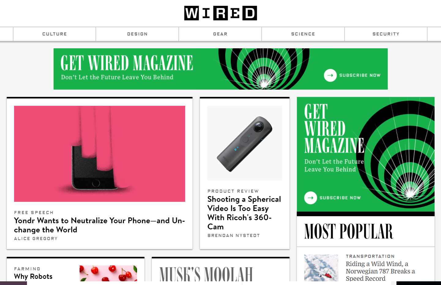 WIRED - site construit pe WordPress