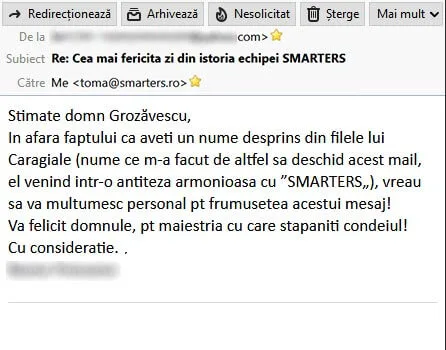 Exemplu raspuns copywriting bun 1