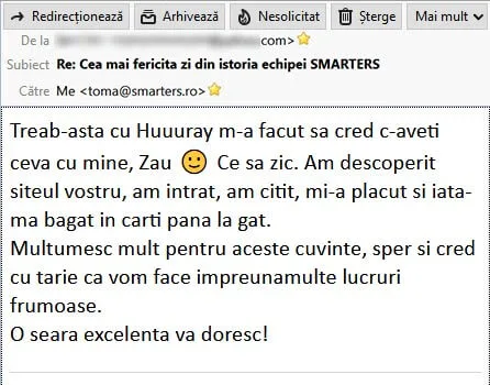 Exemplu raspuns copywriting bun 2